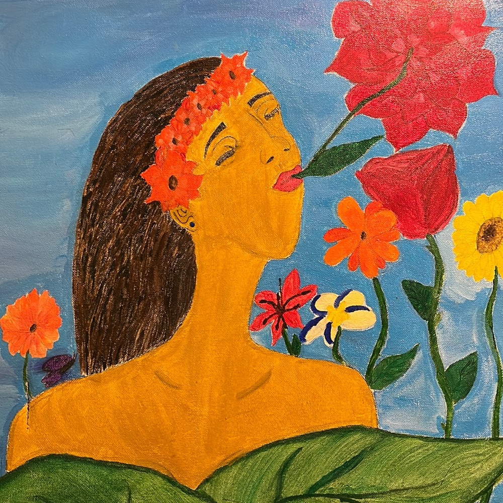 Acrylic painting mother goddess